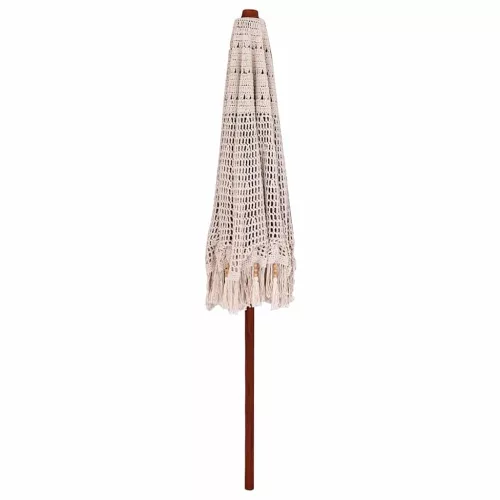 Napernyő Krém (250-255) x 250 cm Pamut és tömör fa
