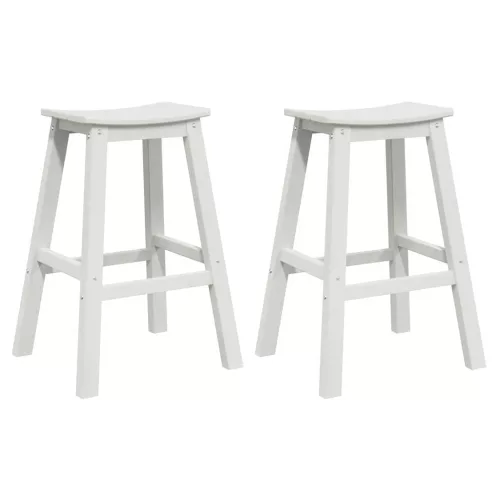 Bárszék 2 pcs Fehér 52 x 43 x 73.5cm HDPE