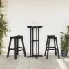Bárszék 2 pcs Fekete 52 x 43 x 73.5cm HDPE