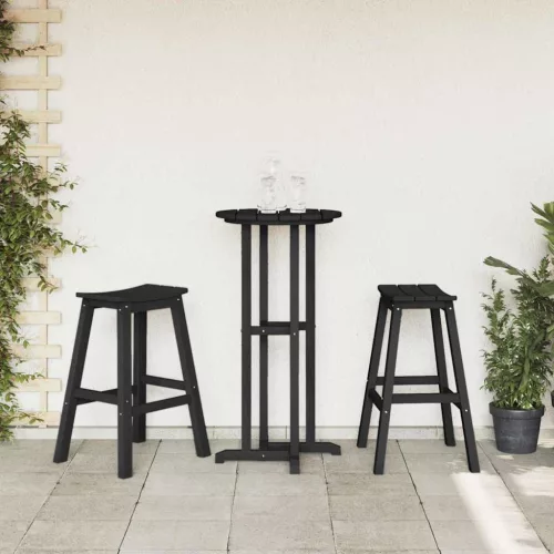 Bárszék 2 pcs Fekete 52 x 43 x 73.5cm HDPE
