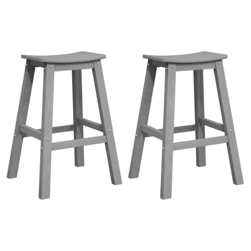 Bárszék 2 pcs Világosszürke 52 x 43 x 73.5cm HDPE