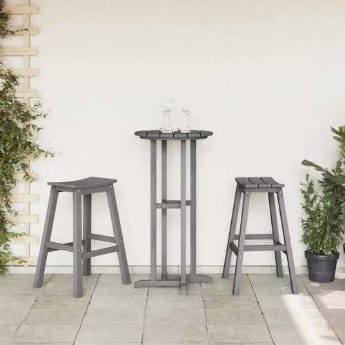 Bárszék 2 pcs Világosszürke 52 x 43 x 73.5cm HDPE