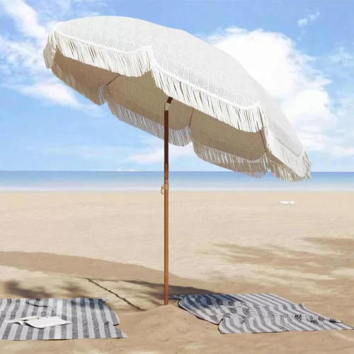 Napernyő Szürke és Fehér Ø 205 x 209 cm Acél