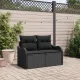 Kerti kanapé párnával Fekete 121 x 62 x 69cm polirattan