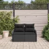 Kerti kanapé párnával Fekete 121 x 62 x 69cm polirattan