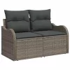 Kerti kanapé párnával Szürke 121 x 62 x 69cm polirattan