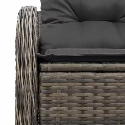Kerti kanapé párnával Szürke 121 x 62 x 69cm polirattan