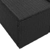 Kerti kanapé párnával Fekete 123 x 62 x 69cm polirattan