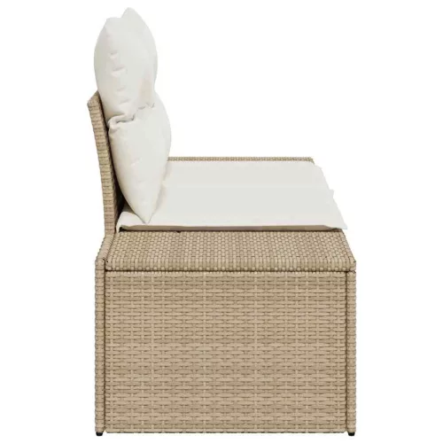 Kerti kanapé párnával Bézs 123 x 62 x 69cm polirattan