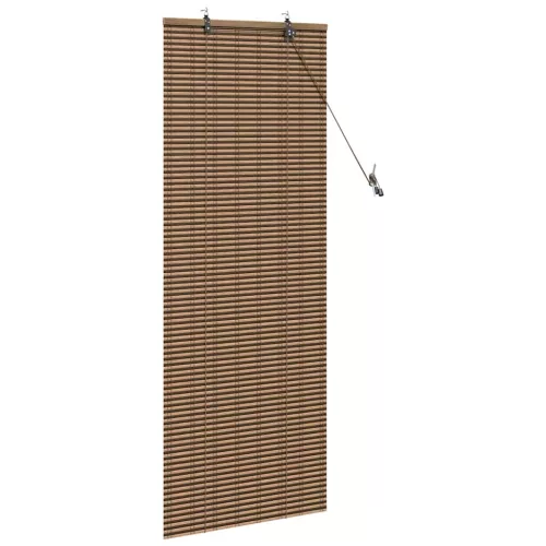 Ablak Függöny Geometrikus Barna 60 x 160 cm bambusz