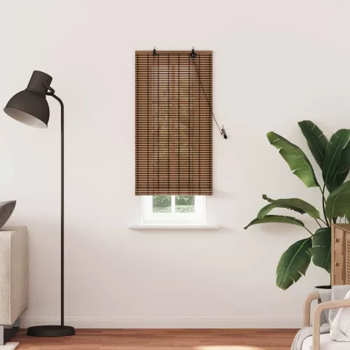 Ablak Függöny Geometrikus Barna 60 x 220 cm bambusz