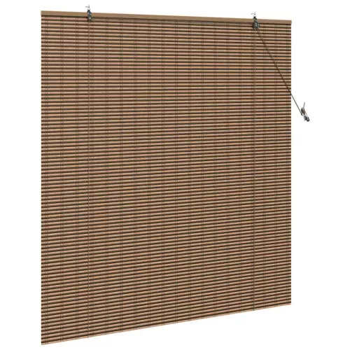 Ablak Függöny Geometrikus Barna 150 x 160 cm bambusz