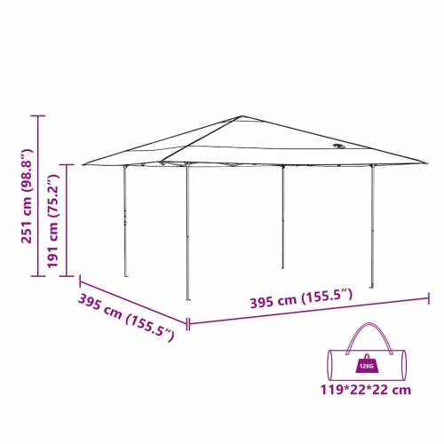 Pop-up napernyő sátor Zöld 400 x 400 cm szövet