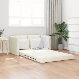   Földi Kanapéágy párnával Krém 122 x 70 x 60 cm Bársony