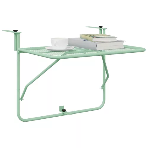 Függő erkélyasztal Menta zöld 60 x 39 x 65 cm Acél