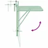 Függő erkélyasztal Menta zöld 60 x 39 x 65 cm Acél