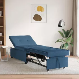 Kanapéágy Kék 194 x 67 x 37 cm szövet