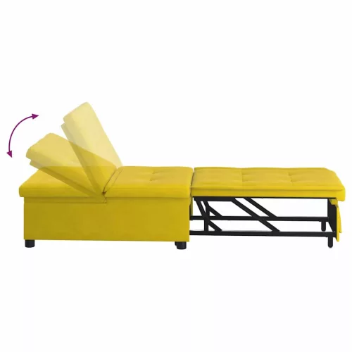Kanapéágy Sárga 67 x 194 x 38 cm Bársony