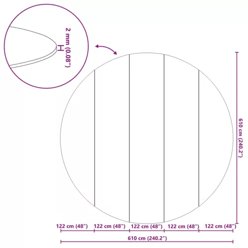 Medence alatlappal Világosszürke Ø 610 cm