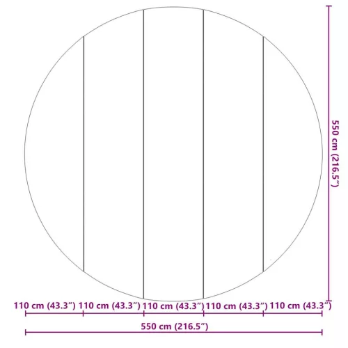 Medence alatlappal Fekete Ø 550 cm Poliészter geotextília