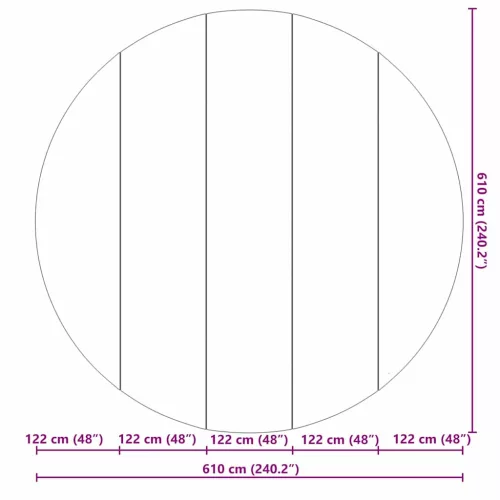 Medence alatlappal Fekete Ø 610 cm Poliészter geotextília
