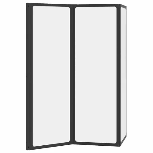 Zuhanyfal Fekete 120 x 2 x 117 cm Alumínium