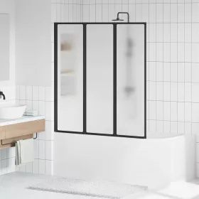 Zuhanyfal Fekete 132 x 2 x 140 cm Alumínium