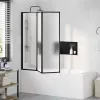 Zuhanyfal Fekete 132 x 2 x 140 cm Alumínium