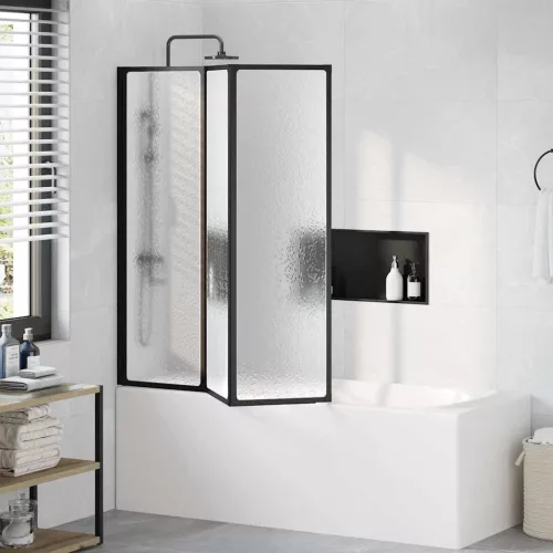 Zuhanyfal Fekete 132 x 2 x 140 cm Alumínium