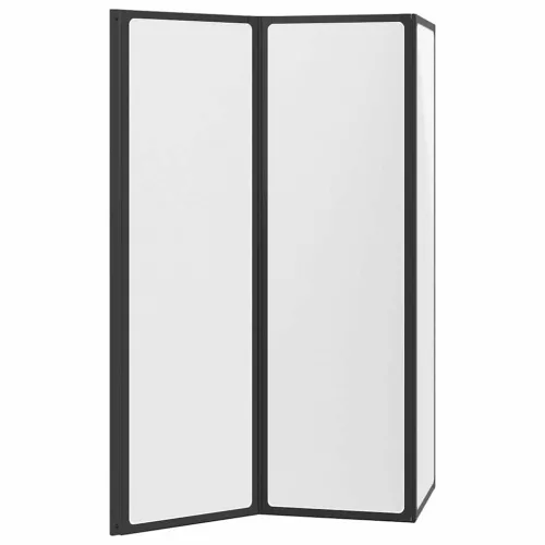 Zuhanyfal Fekete 132 x 2 x 140 cm Alumínium
