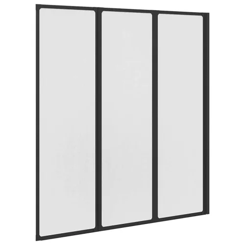 Zuhanyfal Fekete 132 x 2 x 140 cm Alumínium