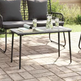 Kerti Asztal Fekete 80 x 40 x 45.5 cm Poli rattan