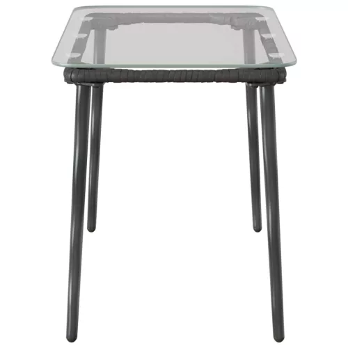 Kerti Asztal Fekete 80 x 40 x 45.5 cm Poli rattan