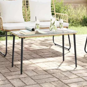 Kerti Asztal Természetes 80 x 40 x 45.5 cm Poli rattan