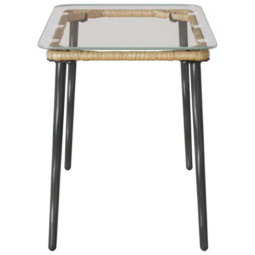 Kerti Asztal Természetes 80 x 40 x 45.5 cm Poli rattan