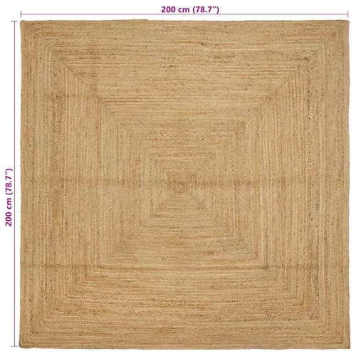 Területi szőnyeg Bézs 200 x 200 cm Juta