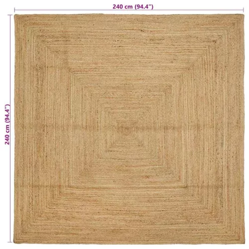 Területi szőnyeg Bézs 240 x 240 cm Juta