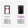 Belső Ajtó Fekete 83 x 201.5 cm Edzett üveg és Alumínium