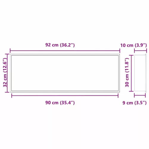 Zuhany Niche Ezüst 90 x 30 x 9.5 cm Rozsdamentes acél
