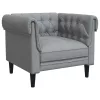 Chesterfield Kanapé Szék Világosszürke 78.5 x 74.5 x 74.5 cm
