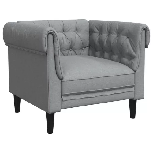 Chesterfield Kanapé Szék Világosszürke 78.5 x 74.5 x 74.5 cm