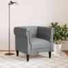 Chesterfield Kanapé Szék Világosszürke 78.5 x 74.5 x 74.5 cm