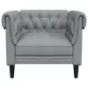 Chesterfield Kanapé Szék Világosszürke 78.5 x 74.5 x 74.5 cm