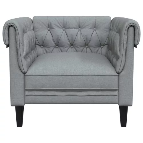 Chesterfield Kanapé Szék Világosszürke 78.5 x 74.5 x 74.5 cm