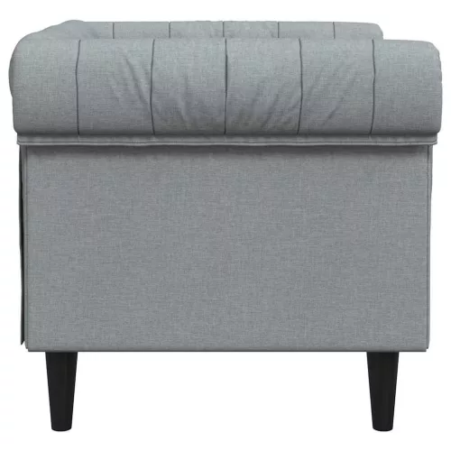 Chesterfield Kanapé Szék Világosszürke 78.5 x 74.5 x 74.5 cm