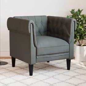   Chesterfield Kanapé Szék Sötétszürke 78.5 x 74.5 x 74.5 cm