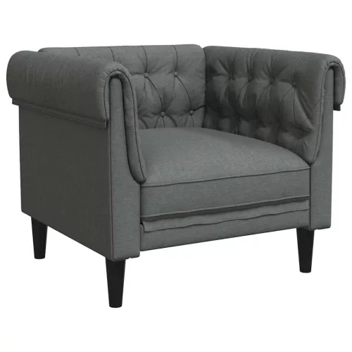 Chesterfield Kanapé Szék Sötétszürke 78.5 x 74.5 x 74.5 cm