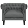 Chesterfield Kanapé Szék Sötétszürke 78.5 x 74.5 x 74.5 cm