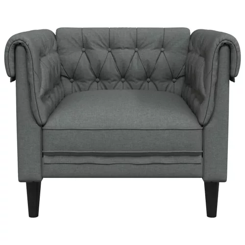 Chesterfield Kanapé Szék Sötétszürke 78.5 x 74.5 x 74.5 cm