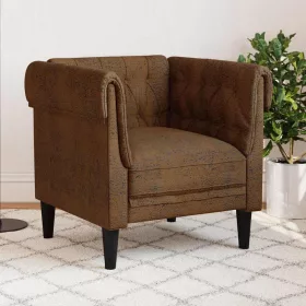   Chesterfield Kanapé Szék párnával Barna 78.5 x 74.5 x 74.5 cm